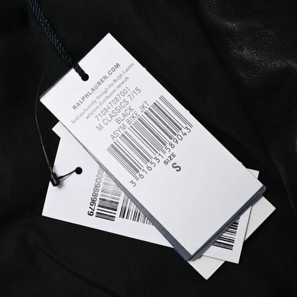 Polo Ralph Lauren Motorcycle Jacket in Black Leather